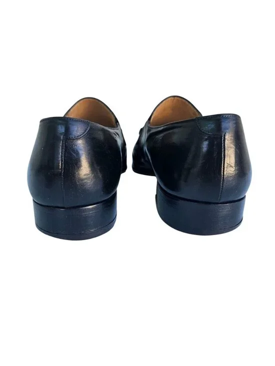 Star Artioli Vintage Handmade Italy Black Leather Horsebit Mens Loafers 9D - Picture 8 of 15